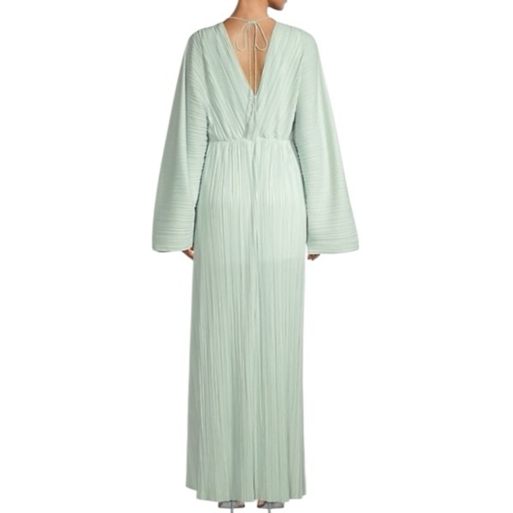 AKILA Grecian Plissé Cut-Out Maxi Dress Women's 2 V-Neck High-Low - Picture 3 of 4